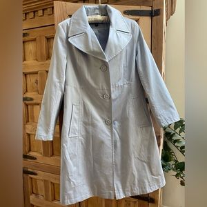 DKNY Trench Coat - Pastel / Baby Blue - Size Medium